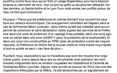 Lettre ouverte à Mme Laurence Fautra, maire de Décines : Pour la protection de ses habitant·es, la Mairie de Décines doit réclamer des comptes à Béton Lyonnais